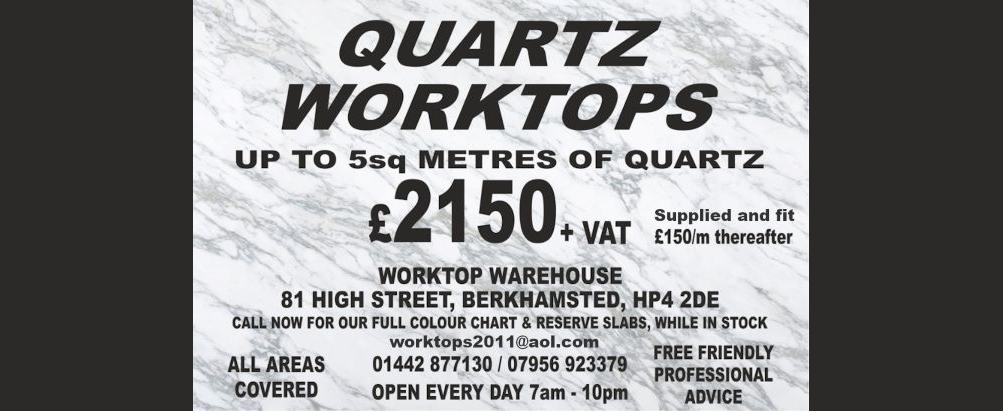 Quartz worktops in Berkhamstead